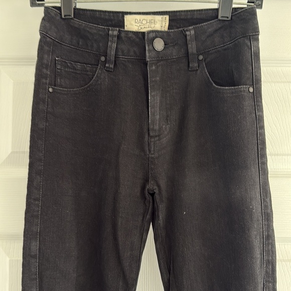 RACHEL ROY Crop Flare Silver Studded Black Denim Pants 25 - Picture 7 of 9